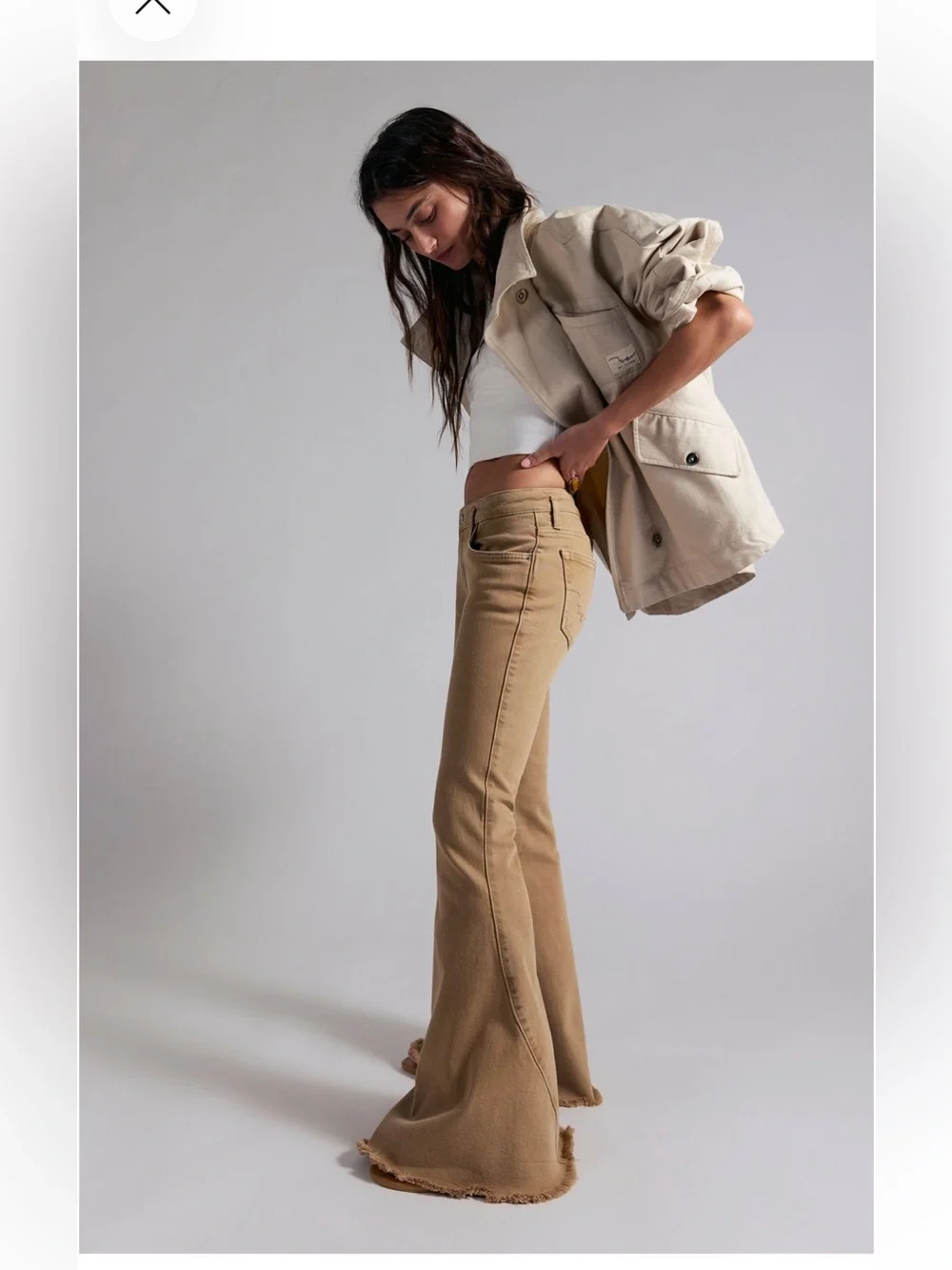Free People We The Free Emre Low-Rise Flare Jeans-Tannin-26-NWT